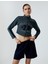 Kolej Crop Sweatshirt Fermuarlı Dik Yaka Baskılı 3