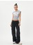 Kolsuz Crop T-Shirt Bisiklet Yaka Slim Fit Pamuklu 2