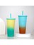 Yaratıcı Çift Katmanlı Plastik Pipetli Bardak 710ML (Yurt Dışından) 2