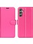 Samsung Galaxy A24 Için 4g Pu Deri Cüzdan Kabuğu Litchi Doku Flip Stand Gül Telefon Kılıfı (Yurt Dışından) 1