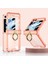 Samsung Galaxy Z Flip5 Için Gkk 5g Yüzük Kickstand Telefon Kasası Güçlendirilmiş Köşeler Tpu Temperli Cam Film-Şöhretli Turuncu ile Telefon Kılıfı (Yurt Dışından) 1