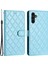 Samsung Galaxy A34 Için Stand A34 5g Dikiş Hattı Rhombus Pu Deri Cüzdan Strap-Sky ile Telefon Kılıfı (Yurt Dışından) 1