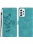 Samsung Galaxy A73 5g Çiçek Baskılı Kabuk Pu Deri Cüzdan Flip Stand Telefon Case-Sky Telefon Kılıfı (Yurt Dışından) 1