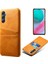 Samsung Galaxy Için M54 5G/F54 5g Çift Kart Yuvaları Pu Deri Kaplamalı Sert Pc Arka -Orange Telefon Kılıfı (Yurt Dışından) 1