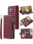 Samsung Galaxy A14 4g/5g Pu Deri Rhombus Strap-Wine Red ile Baskılı Fermuar Cüzdan Telefon Kılıfı (Yurt Dışından) 1