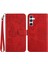 Samsung Galaxy A34 Için HT03 5g Anti-Çizelge Anti-Çizelge Baskılı Kelebek Çiçekler Cilt Touch Manyetik Pu Deri Deri Flip Cüzdan Strap-Red ile Telefon Kılıfı (Yurt Dışından) 1