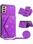 Samsung Galaxy S23 Kickstand Card Tutucu Deri Kaplamalı Tpu Omuz Kayış-Al ile Glitter Telefon Kılıfı (Yurt Dışından) 1