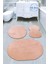 3'lü Pudra Oval Peluş Post Yumuşak Yıkanabilir Banyo Halısı Klozet TAKIMI(80 x 120 cm - 80 x 50 cm - 60 x 60 cmD) 1