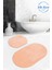 2'li Pudra Oval Düz Renk Peluş Post Yumuşak Yıkanabilir Banyo Halısı Klozet TAKIMI(100 x 60 cm - 60 x 50 cm) 1
