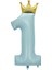 Prens 1 Rakam Mavi Folyo Balon 115 cm 1
