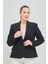 Kadın Tek Düğme Belden Oturtmalı Spor Ceket 1