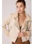 Içi Suni Kürklü Süet Crop Biker Ceket 3