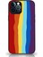 Apple iPhone 13 Pro Kamera Korumalı Renkli Gökkuşağı Desenli Cam Kapak Siyah 1