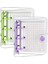 2 Takım Mini Temizle 3 Halka Bağlayıcı Kapakları Bağlayıcı Iç Kağıt Torba Şeffaf Yumuşak Pvc Defter Kapatma Bağlayıcı (Yeşil, Mor) (Yurt Dışından) 1