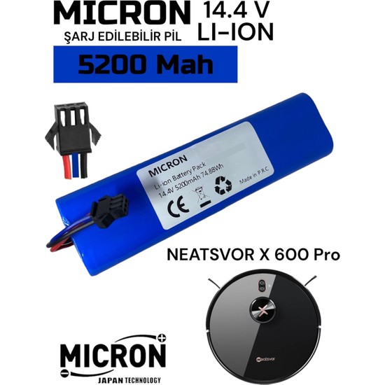 Neatsvor X600 Pro Uyumlu Robot Süpürge Yedek Pili 5200MAH Fiyatı
