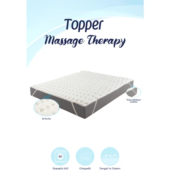 Mavi Ay Yatak - Topper 0.9 - Massage Therapy - 3D Soft Yatak Pedi - Yatak Koruyucu Uyku Pedi - 3 cm