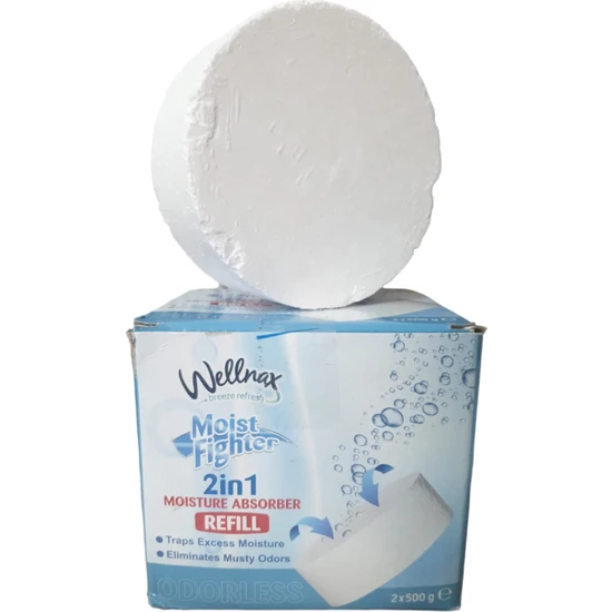 Wellnax Breeze Refresh Rutubet Giderici Nem Alıcı Yedek Tablet 2X500 gr -Banyo Nem ve Rutubet Giderici-Oda Rutubet Giderici