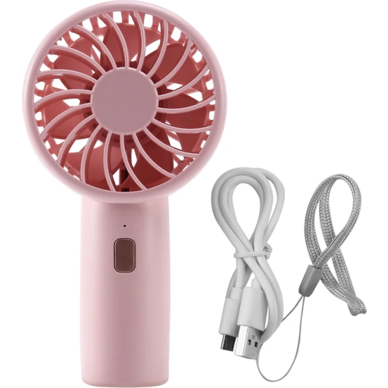 Humble Taşınabilir El Fanı 3 Hızlı Mini USB Şarj Edilebilir Fan Sessiz Masaüstü Kişisel Soğutma Fanı Pembe (Yurt Dışından)
