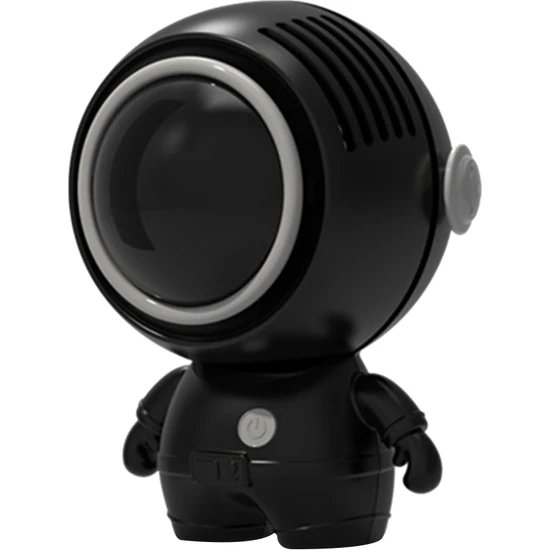 Humble Mini El Fanı Sevimli Astronot Soğutma Fanı Taşınabilir USB Şarj Edilebilir Güvenlik Fanları Kanatsız Çocuk Öğrenci Fan Siyah (Yurt Dışından)