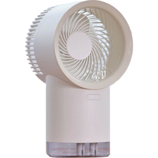 Humble Masa Taşınabilir Mini Bladeless Fan Sprey Fan 4000 Mah USB Şarj Edilebilir Fan Ev Açık Bahçe Için, Beyaz (Yurt Dışından)