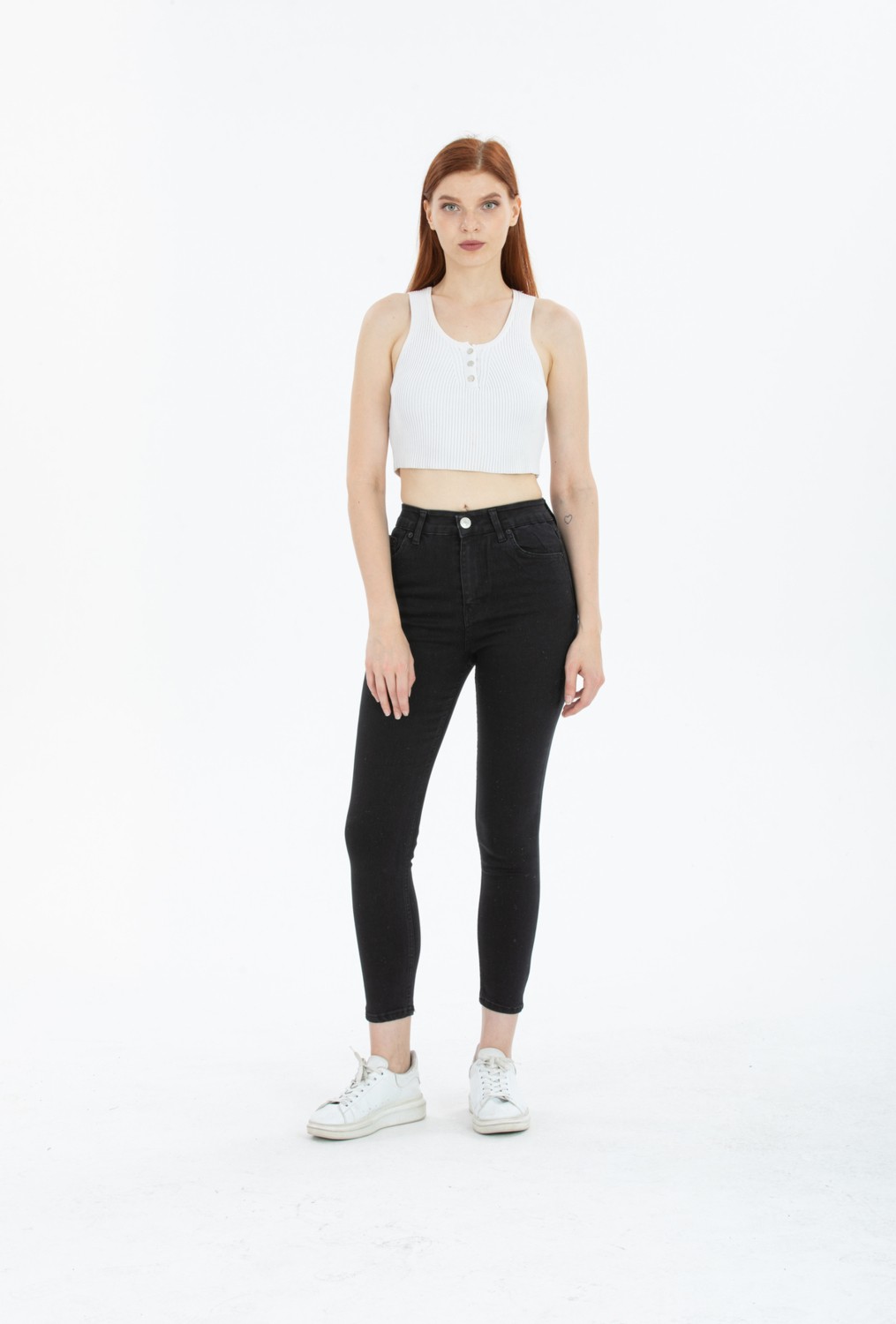 Kot Modası Siyah Skinny Likralı Yüksek Bel Ekstra Esnek Kot Pantolon-Bees Jeans