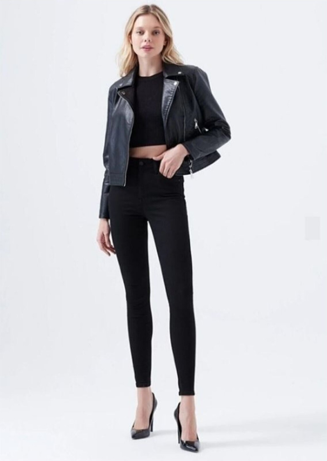 Kot Modası Simsiyah E.X.T.R.A Black Skinny Jeans Kot Solmaz Toparlayıcı Pantolonu görsel 4