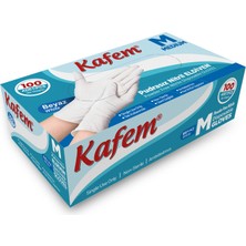 Kafem Beyaz Nitril Eldiven Pudrasız M 100'lü x 5 Paket