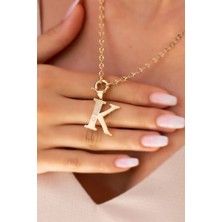 By Milo Jewellery 14 Ayar Altın K Harf Kolye