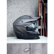 WİNNER MOTORS X1-X Seul Tokyo 2 Mat Siyah Modüler Kask, ''sticker Hediyeli''