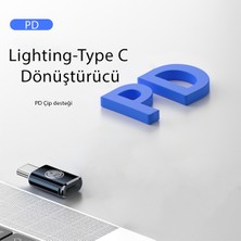 Livx 35W Type C To Lightning iPhone 15 Max Pro Plus Yuva Çevirici Hızlı Şarj Aktarımı Otg Dönüştürücü Koyu Mavi Otgtm-01