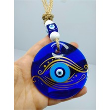 Ennea Art Nazar Boncuğu Duvar Dekoru 7 cm El Yapımı Cam Özel Tasarım Çiçekli Hediyelik Eşya