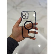 Eaksesuarnet Apple iPhone 12 Pro Magsafe Lazer Silikon Renkli Şeritli Telefon Kılıfı Kamera Lensi Açık