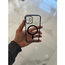 Eaksesuarnet Apple iPhone 12 Pro Magsafe Lazer Silikon Renkli Şeritli Telefon Kılıfı Kamera Lensi Açık