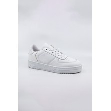 Makras Exclusive Vaken Babe Deri Günlük Casual Unisex Sneaker Spor Ayakkabı (Beyaz)