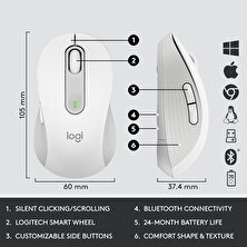 Logitech Signature MK650 Multi-Device Bolt Alıcılı Bluetooth Kablosuz Klavye ve Mouse Seti Türkçe Q