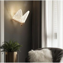 Buiva Elegance Modern Kelebek Tasarım Duvar LED Aplik Rose Gold Sarı Harika Görse