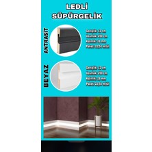 By Istanbul  12.5 mt Antrasit Ledli Kanallı Süpürgelik 12CM Pvc Süpürgelik LED Ant