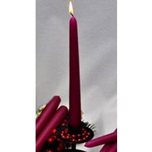 T&P Candle Renkli ve Kokulu Düz Şamdan Mumu Sevgililer Günü Kırmızı 26 cm 2 Li