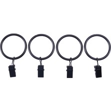 Humble 36 Paket Yüzükler Perde Klipleri Güçlü Metal Dekoratif Perdelik Pencere Perde Halkası Klipsli Paslanmaz Vintage Iç Çapı Siyah (Yurt Dışından)