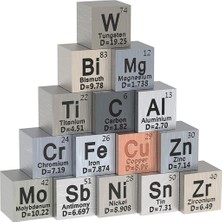 Humble 15 Parça Metal Element Küpü - 1 Periyodik Element Tablosu Koleksiyonu Için Yoğunluk Küp Seti - Saf Tungsten Küp (10 Mm) (Yurt Dışından)