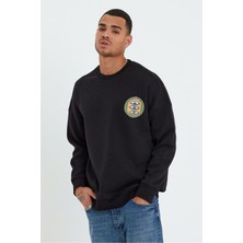 TWILLS Sweatshirt Bisiklet Yaka Erkek Kadın Unisex Üç Iplik Baskılı Oversize Sweat Twılls