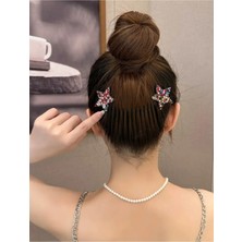 Efna Store Kristal Taşlı Yıldız Model Saça Geçirmeli Gizli Yaylı Saç Tokası