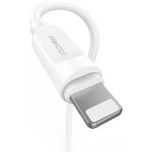 Recci iPhone Şarj Kablosu Recci RCL-P100 City Of Sky Serisi Lightning To Usb-A Data ve Şarj Kablo 1m Beyaz