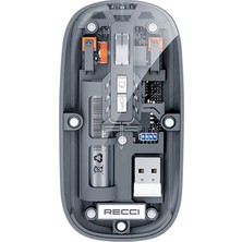 Recci Multimod Kablosuz Mouse Recci RCS-M01 Space Capsule Serisi Şeffaf Tasarımlı Fare Tak Çalıştır