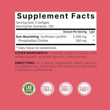 Naturebell Sunflower Lecithin Rich In Phosphatidyl Choline 2400 mg 240 Kapsül