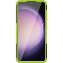 Cool-M Samsung Galaxy S24+ Pc+ Tpu Telefon Kapağı Lastik Desenli Telefon Kasası Kickstand ile (Yurt Dışından)