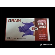 Grain Nitril Pudrasız Eldiven 100 Lü Muayene Eldiveni Medium