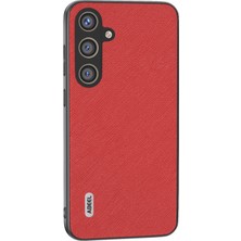 Cool-M Samsung Galaxy S24 Cowhide Deri Telefon Kılıfı Çapraz Doku (Yurt Dışından)