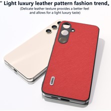 Cool-M Samsung Galaxy S24 Cowhide Deri Telefon Kılıfı Çapraz Doku (Yurt Dışından)
