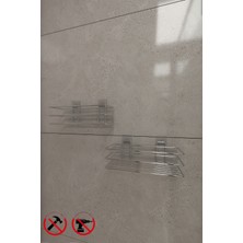 Alper Banyo Yapışkanlı Krom TŞ01 Banyo ve Mutfak Rafı, Siyah Banyo Duş Askısı,2 Adet Kancalı ( 2 Adet Fiyatıdır )